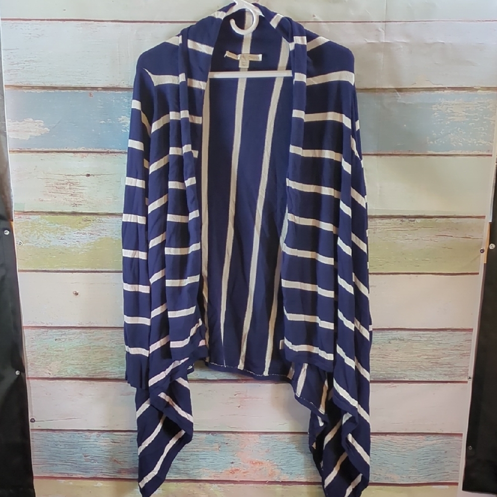 Boston Proper Navy and Cream Cardigan